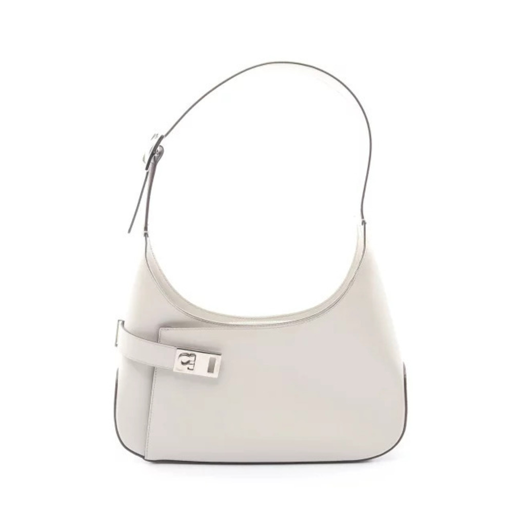 Salvatore Ferragamo Gancini Shoulder Bag Leather Gray